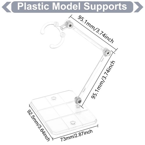 FINGERINSPIRE 8Pcs Action Figure Stand Assembly Action Figure Display Holder Base Doll Model Support Stand for 6 inch Action Figures or Effects Clear 1/144 HG/RG Gundam Figure Model Toy