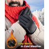FEWTUR Winter Heated Gloves for Men Women Cold Weather - Waterproof Thermal Warm Gloves for Running Cycling
