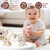 Baby High Chair Suction Toys Teething Chew - Baby Table Toys, Baby Teething Toys Silicone Teethers, Food Grade Silicon for 6 12 18 Months (Beige Rosepink)