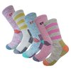 SEOULSTORY7 5Pack Women's Multi Performance Padded Hiking/Outdoor Crew Socks 5Pack Assortment Solid3P /Stripe2P Small