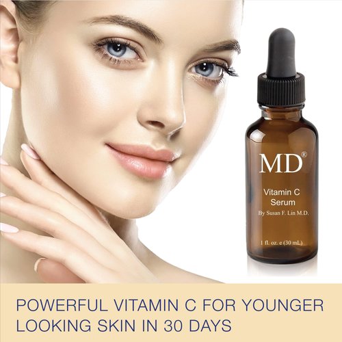 MD Factor Face Serum – Anti-Aging Face Serum with Vitamin C in L-Ascorbic Acid Form for Face & Body – Ideal for Fine Lines & Wrinkles Removal, Dark Spot Reduction & Collagen Production