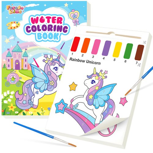 FEREDO KIDS Watercolor Painting Paper for Toddler: Easter Basket Stuffer Mess Free Paint Water Coloring Book, Unicorn Art Craft Drawing Paper for Boy Girl Travel Gift Toy Valentine for Ages 3 4 5 6