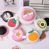 Petunny Travel Hair Brush Set - 6Pcs Mini Round Folding Massage Combs for Women and Girls, Random Styles
