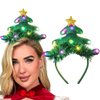 Gangel Christmas Headbands Christmas Trees Hair Band Light Up Headbands LED Glow Hairband Party Costume Hair Accessories for Women