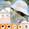 Benvo Mosquito Head Net Mesh, Face Neck Fly Netting Hood from Bugs Gnats Noseeums Screen Net for Any Outdoor Lover- with Carry Bags Fits Most Sizes of Hats Caps (2pcs, Grey, Updated Big Net)