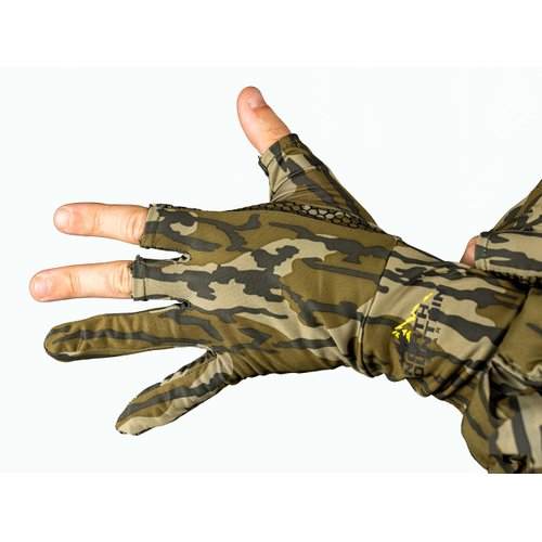 North Mountain Gear Camo Hunting Gloves - Fingerless - Mossy Oak Bottomland