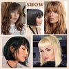 Clip in Bangs Hair Extensions Hair Clip on Wispy Bangs Hair Fake Bangs Clip in Human with Temples Hairpieces for Women Natural Wigs Bangs Clip