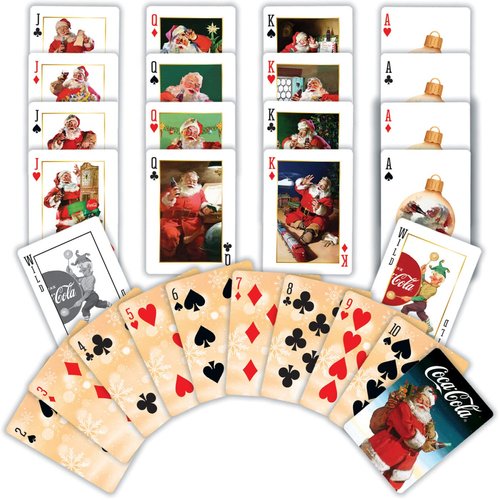 MasterPieces Family Games - Coca-Cola Vintage Santa Playing Cards - Officially Licensed Playing Card Deck for Adults, Kids, and Family