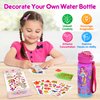 Mocoosy Decorate Your Own Water Bottle Crafts Kit for Girls 8-12, Unicorn & Mermaid Painting Crafts, Fun Arts and Crafts Supplies Girly Toys Birthday Gift Christmas Stocking Stuffers for Kids Ages 4-6