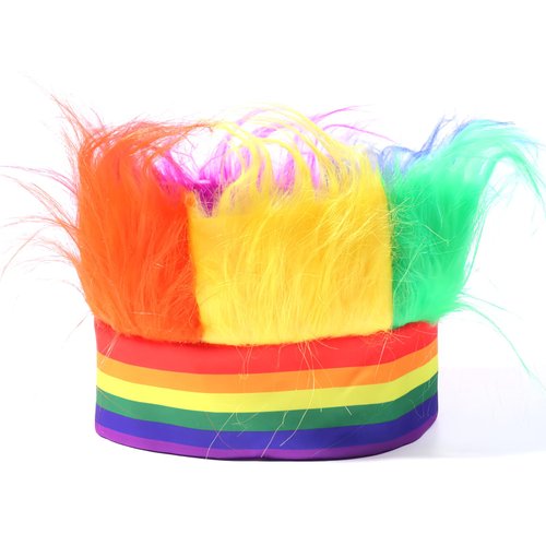 HIFANMM Rainbow Hairy Headband Pride Day Hair Accessories Colorful Wig Gay LGBTQ Hair Decoration Non Slip Hair Band for Women Girls Elastic Hat Wig Pride Day Parade Party Makeup Decor Supplies 1 Pcs