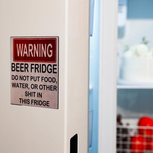 Warning Beer Fridge Funny Warning Sign Beer Stickers Refrigerator Stickers DO NOT Put Food, Water, OR Other Shit in This Fridge for Kitchen Accessories Kitchen Utensils