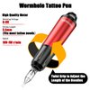 Tattoo Pen Kit Wormhole Cartridge Rotary Complete Professional Tattoo Machine for Beginners (TK108) (Red)
