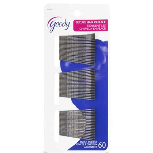 Goody Bobby Pins, Silver, 2 Inch, 60 Count