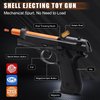 Bugrtey Black Toy Gun, Automatic Shell Ejecting Toy Gun with 120 Soft Bullets, 18 Shells and 2 Magazines Toy Foam Blasters & Guns Fidget Toy, Christmas Birthday Gifts for Boys Girls Kids Adults Age 8+