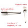 SDTC Tech Stainless Steel Blind Rivets 3/16" x 1/4" (6-4) Open End Type Pop Rivet Grip Range 3/16-1/4 inch (50 pack)