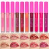 GLAMEER Lipstick, 10 Colors Liquid Matte Lipstick Set,Waterproof Long Lasting Matte Lipstick, Professional Bright-Colored Lipstick(Red, B)
