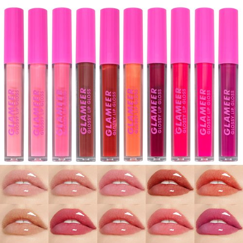 GLAMEER Lipstick, 10 Colors Liquid Matte Lipstick Set,Waterproof Long Lasting Matte Lipstick, Pro...