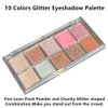 Go Ho 10 Colors Eyeshadow Palette,Shimmer&Glitter Eyeshadow Korean Makeup,Highly Pigmented Shades,Shinning Diamond Looking,Waterproof Eyeshadow Makeup Palette,07 Galaxy Sky Sparkle
