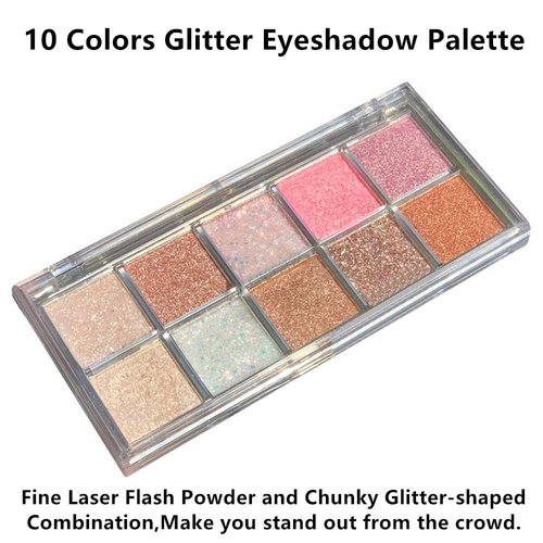 Go Ho 10 Colors Eyeshadow Palette,Shimmer&Glitter Eyeshadow Korean Makeup,Highly Pigmented Shades,Shinning Diamond Looking,Waterproof Eyeshadow Makeup Palette,07 Galaxy Sky Sparkle