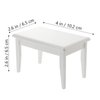 Beaupretty Doll House Furniture Miniature Wooden Dollhouse Table and Chairs Mini Accessories of Dining Room (White)