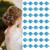 YISSION 40Pcs Mini Rhinestone Hair Clips Sparkly Crystal Hair Pins Small Decorative Hair Clips Wedding Hair Barrettes Blue Hair Clips Bridal Hair Accessories for Girls Women
