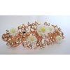 Generic Rose gold white flower crystal pearl hair clip bridal clip barrette