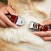 Buckle-Down Seatbelt Buckle Dog Collar - Dug 4-Poses/Balloons/Paw Print Reds - 1" Wide - Fits 9-15" Neck - Small