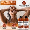 Moroccan Argan Oil Shampoo and Conditioner Set - Sulfate Free with No Parabens - Botanicals for Women and Men - Professional Moisturizing, Anti Frizz, Hydrating Solution for Dry, Wavy and Curly Hair