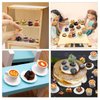 Hiawbon 24 Pcs Miniature Food Kitchen Decoration Sets 1:12 Miniature Coffee Mugs Cakes Dessert Model Pretend Coffee Food Miniatures Decor Cake Toppers for DIY Mini Kitchen Micro Landscape