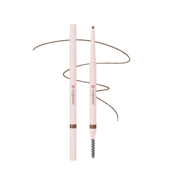 SELF BEAUTY Veganize Ultra-Slim Eyebrow Pen | 0.88mm-1.5mm Tip Dual-Sided Retractable Eyebrow Pencil w/Brush | Vegan-Friendly Waterproof Smudge-Free Korean Eye Brow Filler for Women (#04 Deep Brown)