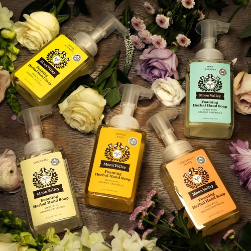 Moon Valley Herbal Foaming Hand Soap, Grapefruit Thyme 2 Pack, Vegan, Recyclable Bottle