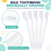 CHENGU 200 Pack Individually Wrapped Disposable Toothbrush Bulk Single Use Toothbrush Travel Toothbrushes Disposable Soft Bristle Adult Toothbrush Manual Tooth Brush for Women Men Hotels(White)