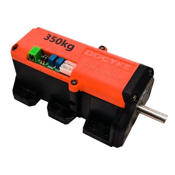 DOCYKE 350kg High Torque RC Servo, 2 in 1 Servo and Motor 16V~24V High Voltage Full Metal Gear Digital Servo（Control Angle 360°）