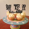 30PCS Black 13th Birthday Cupcake Toppers Glitter Thirteen Happy 13th Straight Outta 2011 Cupcake Picks for Cheers to 13 Years 13th Birthday Anniversary Party Decorations Supplies