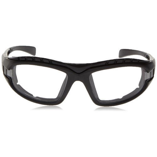 Crossfire 2724AF Diamondback Safety Glass Clear Anit-Fog Lens - Foam Lined Matte Black Frame