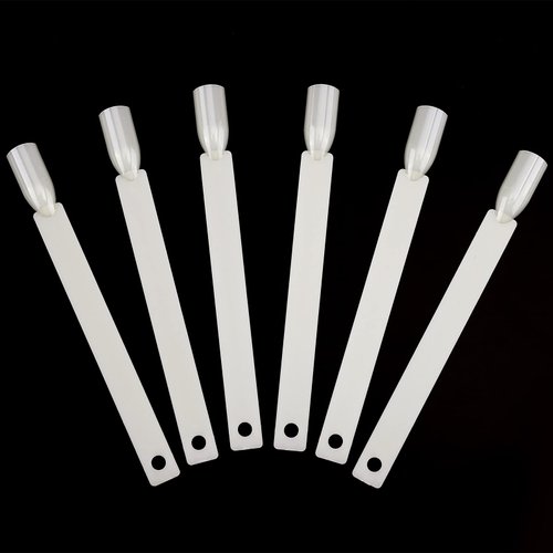 200 Pieces Nail Swatch Sticks Natural Nail Art Practice Tips Fan Shaped Polish Color Display Sticks Square Nail Swatches with Screw