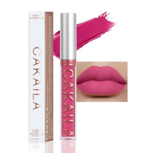 CAKAILA Pink Matte Long Lasting Liquid Lipstick Lip Gloss Set,labiales metalicos Matte Nude matt Lipstick Long Lasting Waterproof llabiales mate 24 horas originales matte larga duracion 24