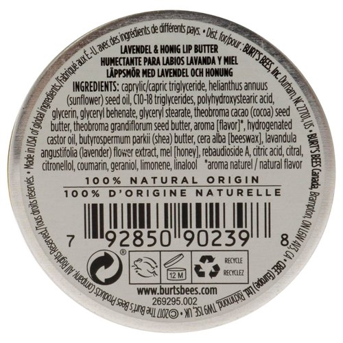 Burts Bees Lavander and Honey Lip Butter Unisex Lip Balm 0.4 oz