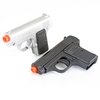 BBTac Airsoft Spring Pistol 328 Silver and Black Dual Air Soft Sub-Compact Mini Pocket Pistols Spring Airsoft Gun