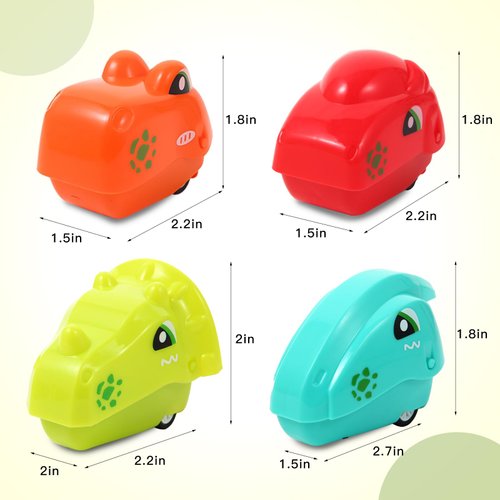 12PCS Biting Finger Dinosaurs Pull Back Cars Toys Set for Kids Boys Girls Toddlers, Racing Vehicle Dinosaur Party Favors Bulk Finger Toys for Classroom Prizes, Pinata Fillers, Goodie Bag Stuffers