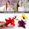 ANRONCH 5 Colors Artificial Flower Hair Clip, Flower Hairpin Hawaiian Plumeria Hairpin for Seaside Holiday, Bridal Hair Accessories Headwear for Woman Girl Lady Kids