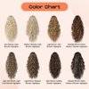 SEIKEA 18" Highlight Ponytail Extension, PT002 Tia Claw Long Multi Layered Fluffy Thick Wavy Jaw Clip in Fake Pony Tails Fake Hair Soft Natural Hairpiece Chocolate Brown Caramel Blonde Highlights