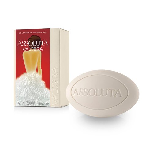 Valobra Bar Soap Assoluta, Soap Bar with Shea Butter, Geranium, Rose & Patchouli, 4.6oz/130g