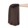 SWACC 12 Inch Short Length Straight Middle Part Hair Wig Synthetic Heat Resistant Wigs for Women with Wig Cap (Dark Brown-4#)