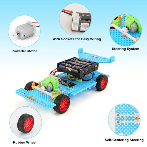 ScienSta STEM Kits for Kids Age 10-12, Building Remote Control Car, Model Car Kits, Gifts for Boys 10-16, 3D Puzzles Science Educational Crafts, Toys for 10 11 12 13 14 Year Old Boys and Girls