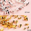SILPECWEE 2 Boxes Punk Cone Spike Nail Studs 3D Goth Nail Charms Jewels Gold Silver Black Alloy Nail Rivets Beads Tiny Stick Nail Art Decoration for Nails Crafts Supplies