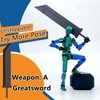 【Assembled】 T13 Action Figure Set, Giant Sword Titan 13 Robot Action Figure 3D Printed robo 13 Action Fidget Toys Dummy Figure Articulated, T13 for Collectors Desktop Decorations (Laser Green)
