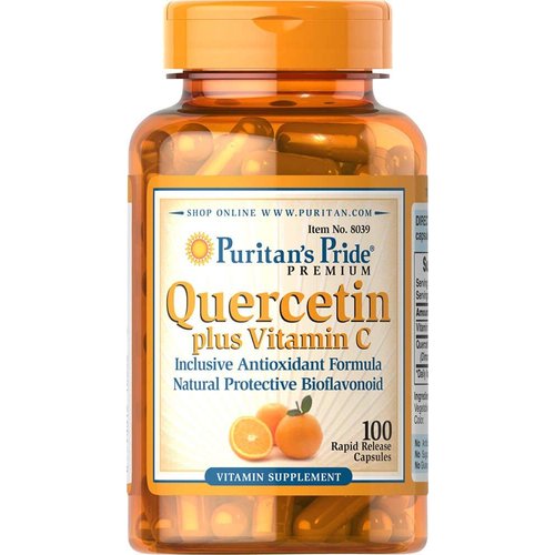 Puritan's Pride Quercetin Dihydrate Plus Vitamin C 1400 Mg, Supports a Healthy Immune System, 100 Count, (8039)