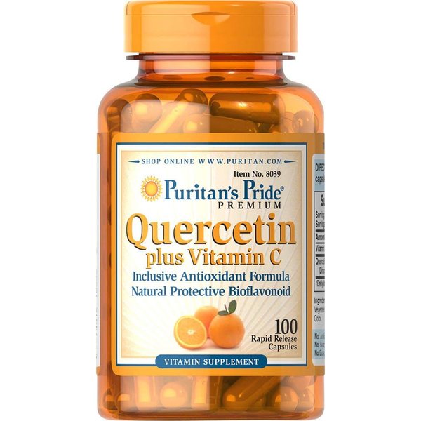 Puritan's Pride Quercetin Dihydrate Plus Vitamin C 1400 Mg, Supports a Healthy Immune System, 100 Count, (8039)