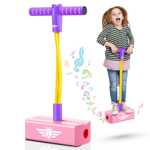 Girl Toys Kids Toys, Toddler Outdoor Toys, Gifts for 3-12 Year Old Boys Girls, Foam Pogo Jumper for Kids Outdoor Toys for Kids Ages 4-8 Pogo Stick, Toys for Ages 2-4 Toys for Ages 5-7, Pink